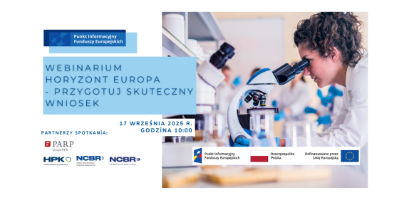 Obrazek promujący wydarzenie pn. Webinarium pt. „Horyzont Europa – przygotuj skuteczny wniosek”