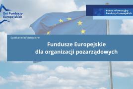 plakat promujący spotkanie pn. Fundusze Europejskie dla organizacji pozarządowych
