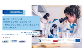 Obrazek promujący wydarzenie pn. Webinarium pt. „Horyzont Europa – przygotuj skuteczny wniosek”