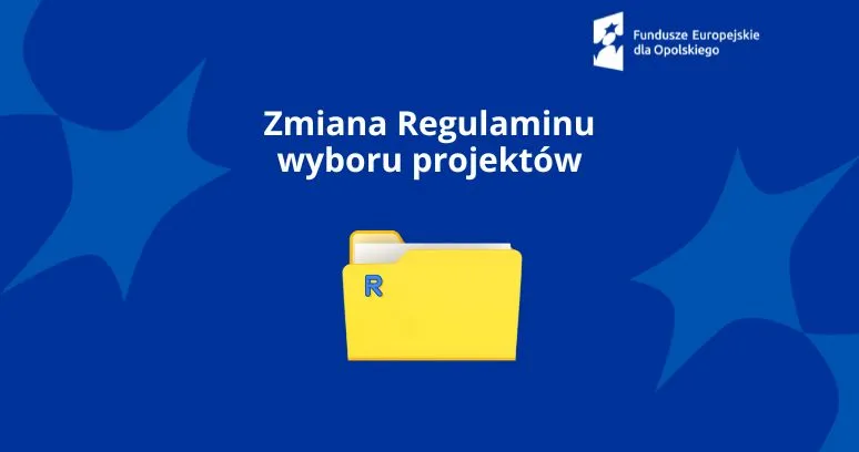 biały tekst na niebieskim tle zmiana regulaminu wyboru