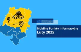 Grafika promująca wydarzenia pn. mobilne punkty informacyjne w województwie opolskim - luty 2025 r.
