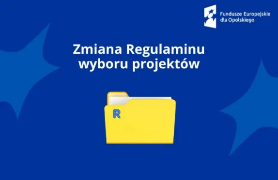 biały tekst na niebieskim tle zmiana regulaminu wyboru